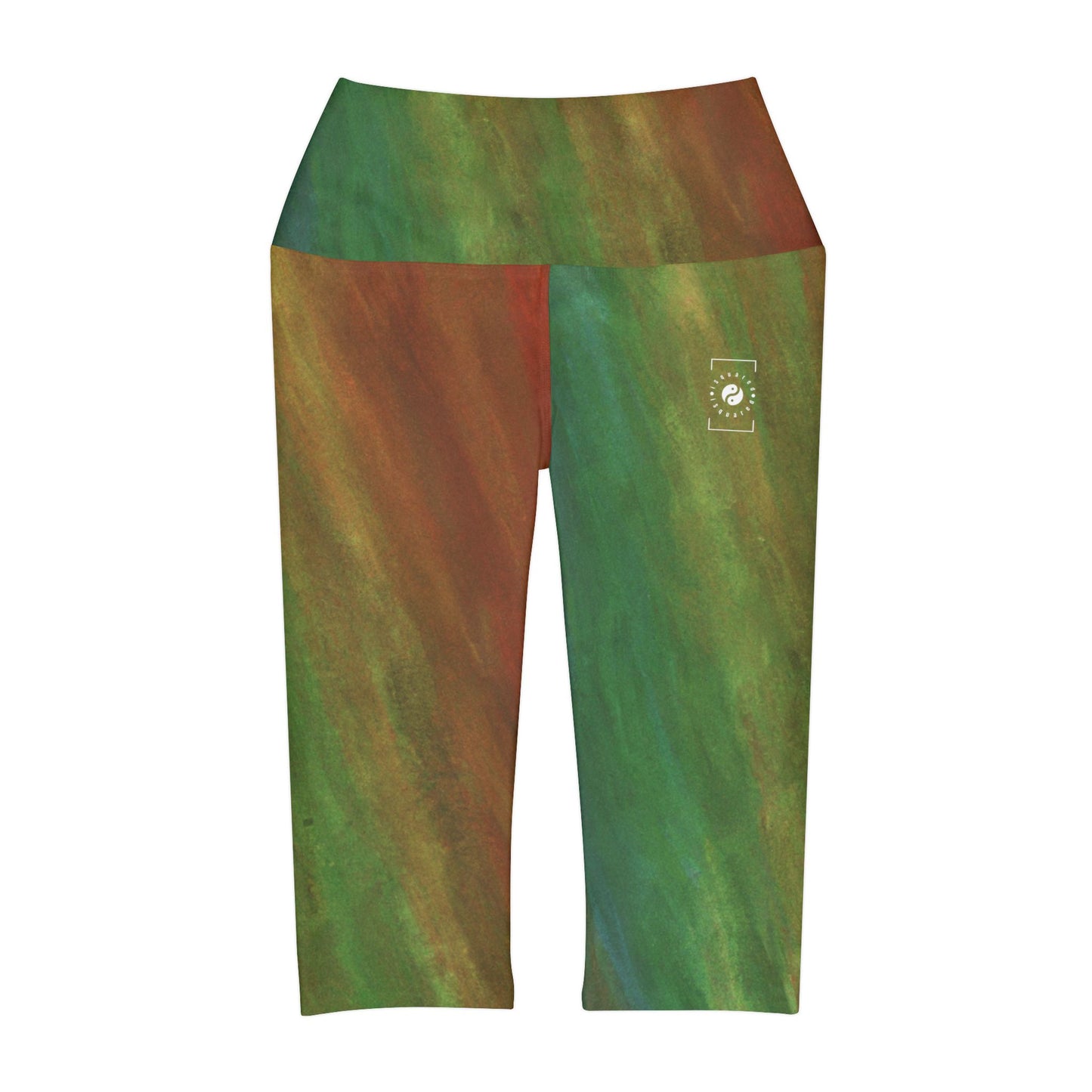 Subtle Rainbow Mood - High Waisted Capri Leggings