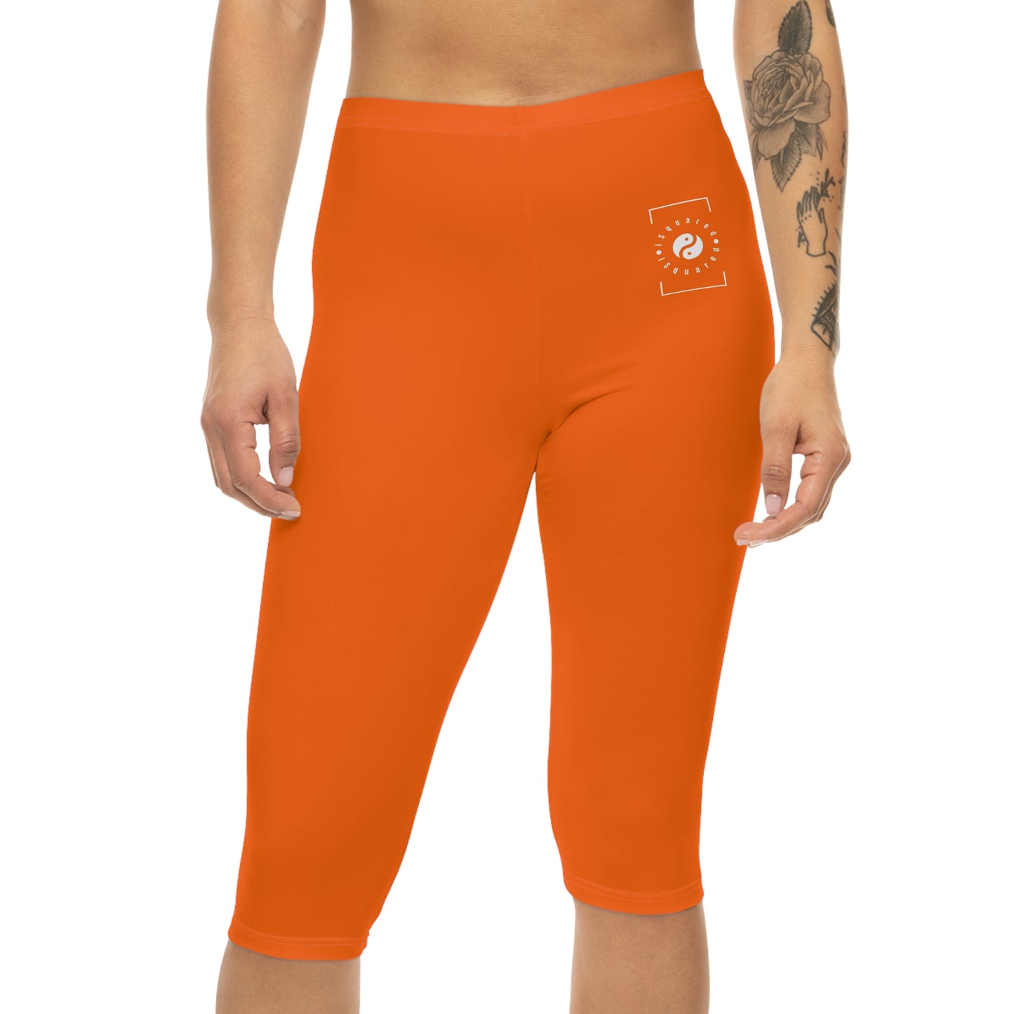 Neon Orange #FF6700 - Capri Shorts