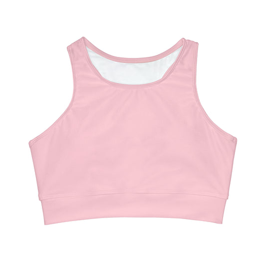 FFCCD4 Light Pink - High Neck Crop Top