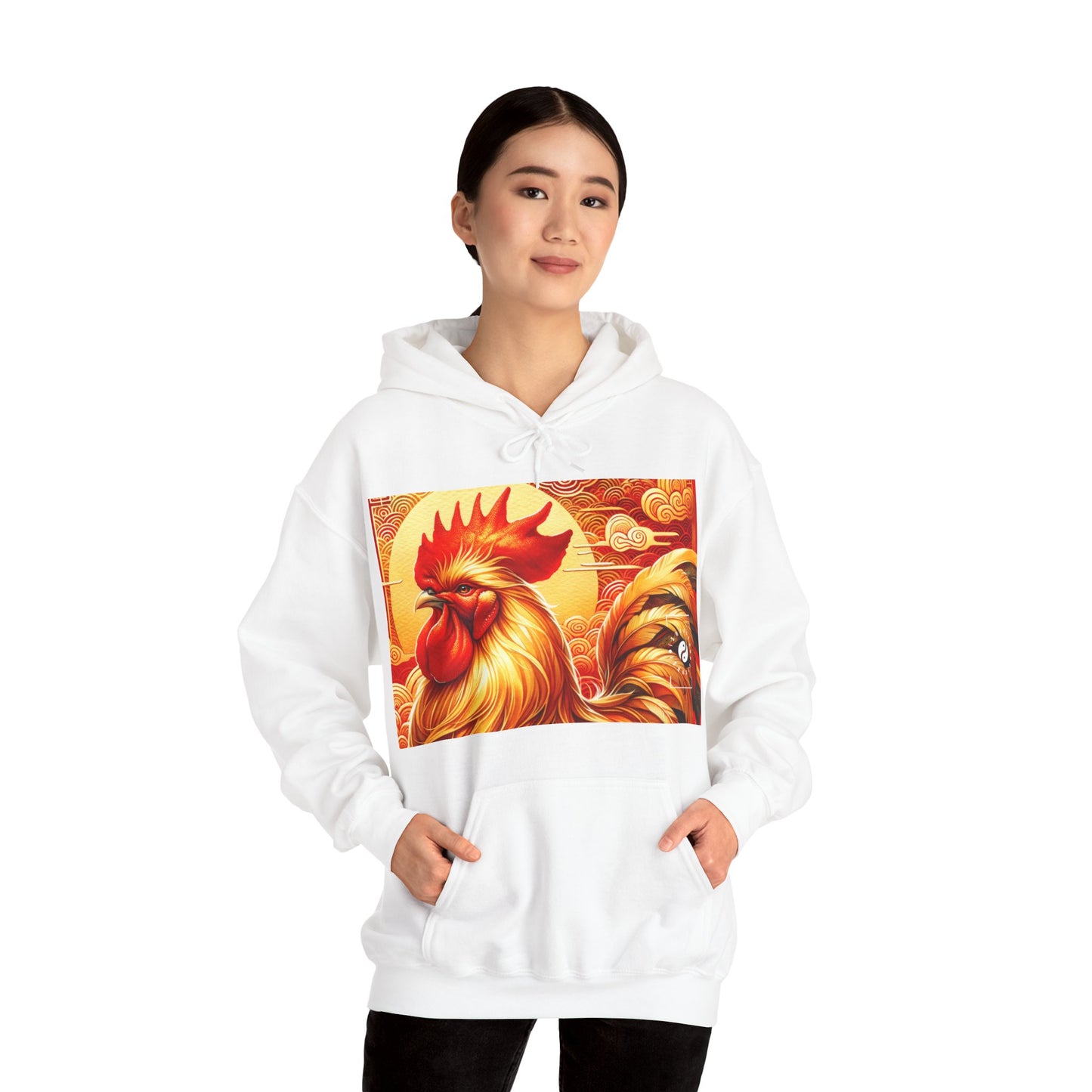 "Crimson Dawn: The Golden Rooster's Rebirth" - Hoodie