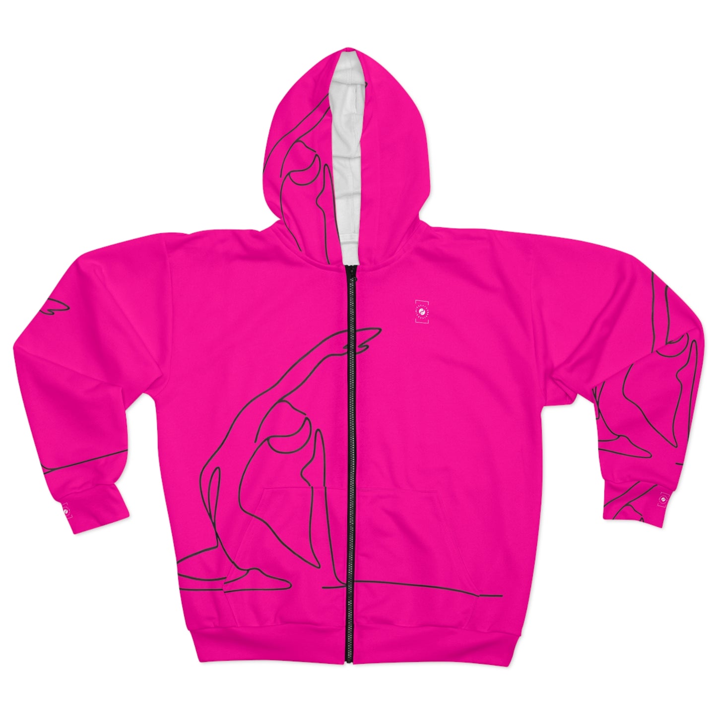 Line Art Pigeon Pose - Zip Hoodie