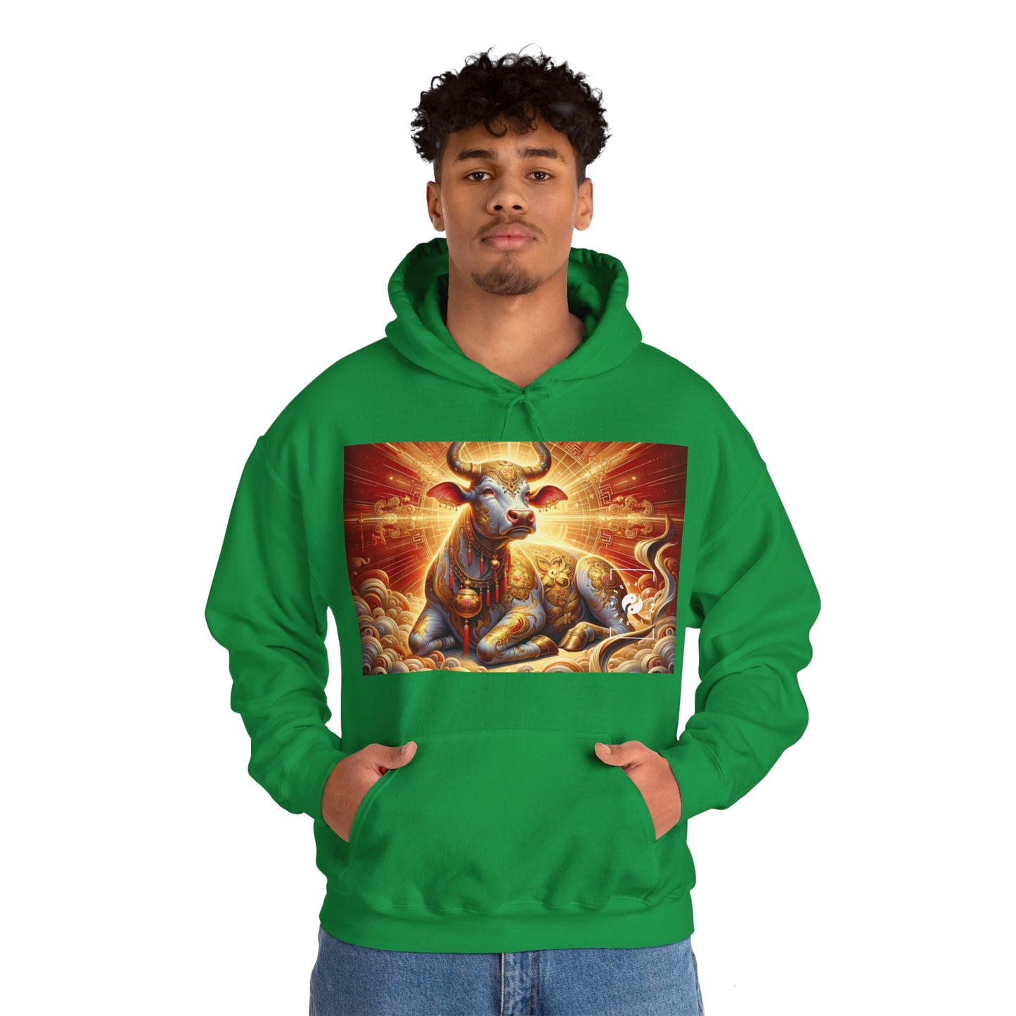 "Golden Euphoria: A Dance of the Divine Bovine" - Hoodie