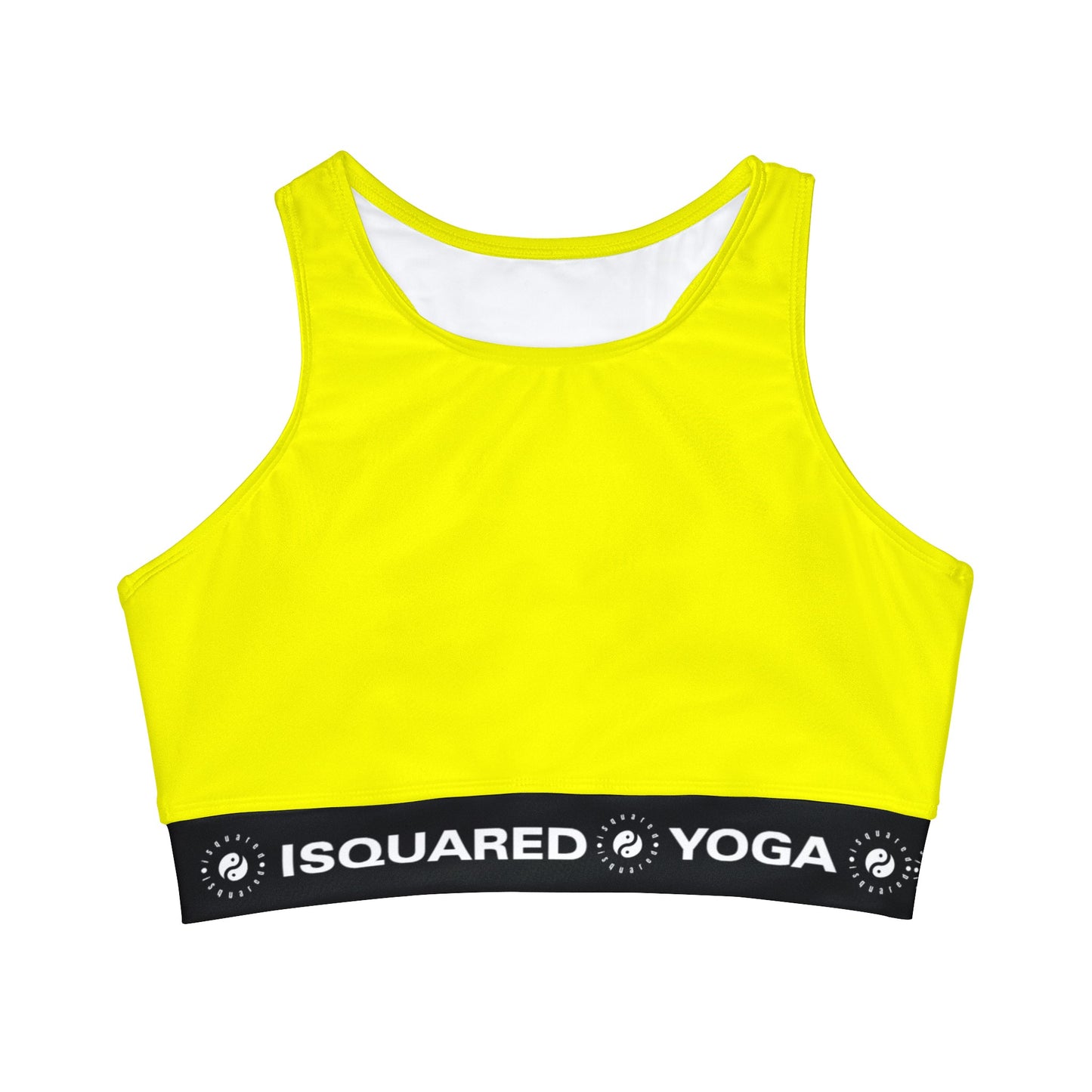 Jaune Fluo FFFF00 - Crop Top Col Montant