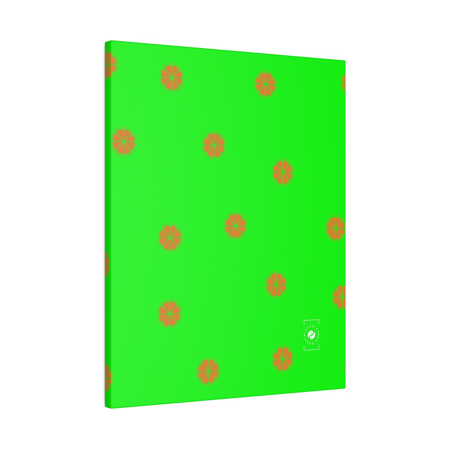 #05FD00 Lime Green + Mandarin - Art Print Canvas