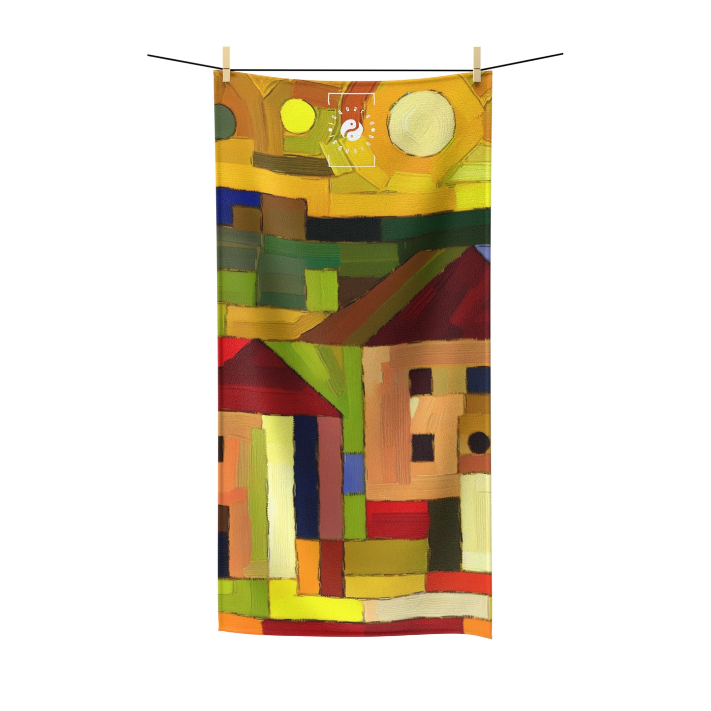 "Earthen Adobes in Hues of Hundertwasser" - All Purpose Yoga Towel