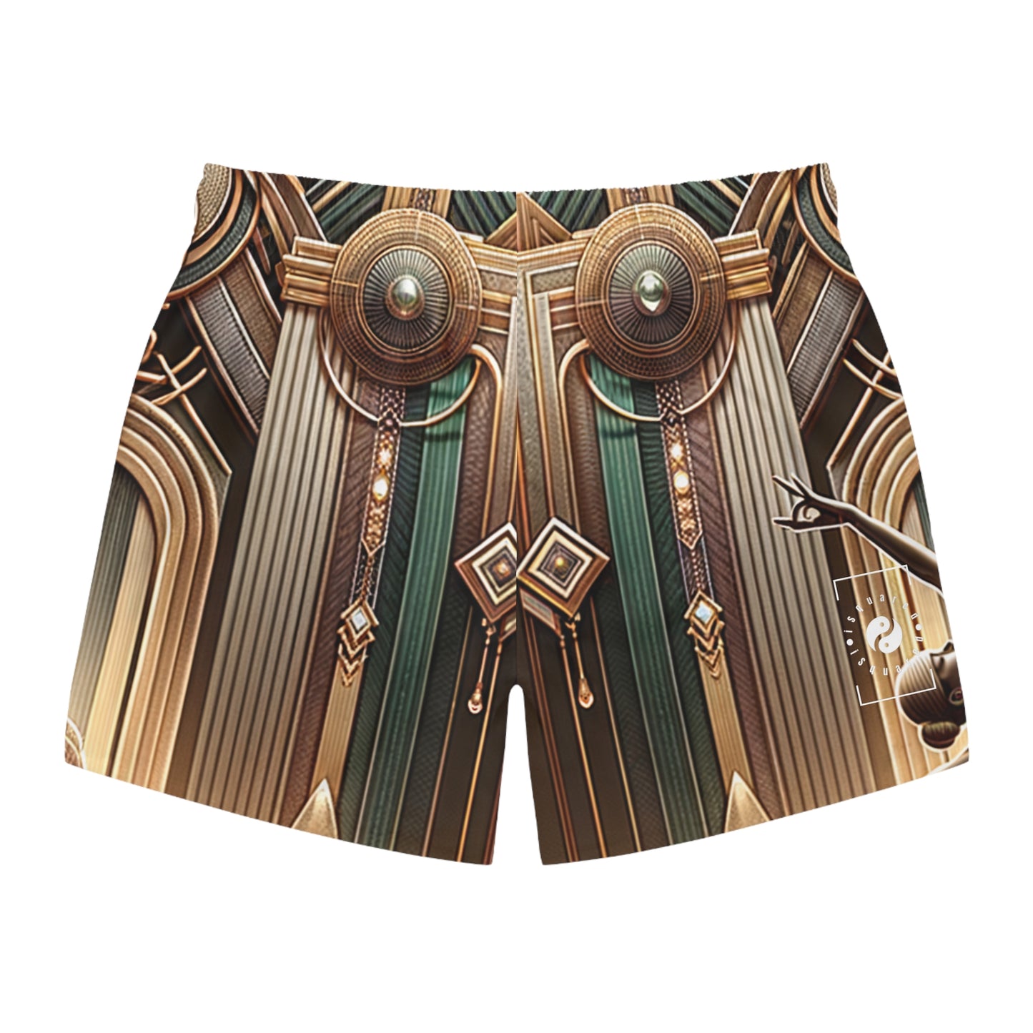 "Deco Serenity: A Fusion of Opulence and Zen" - Swim Trunks for Men