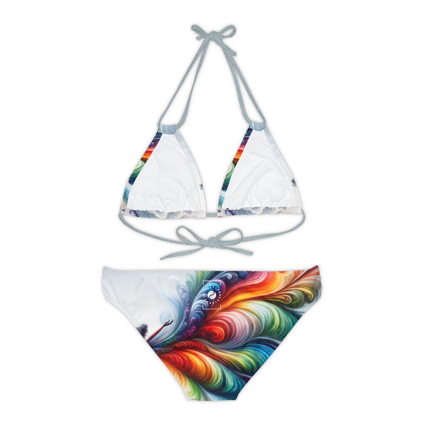 "Yogini's Rainbow Flight" - Lace-up Bikini Set