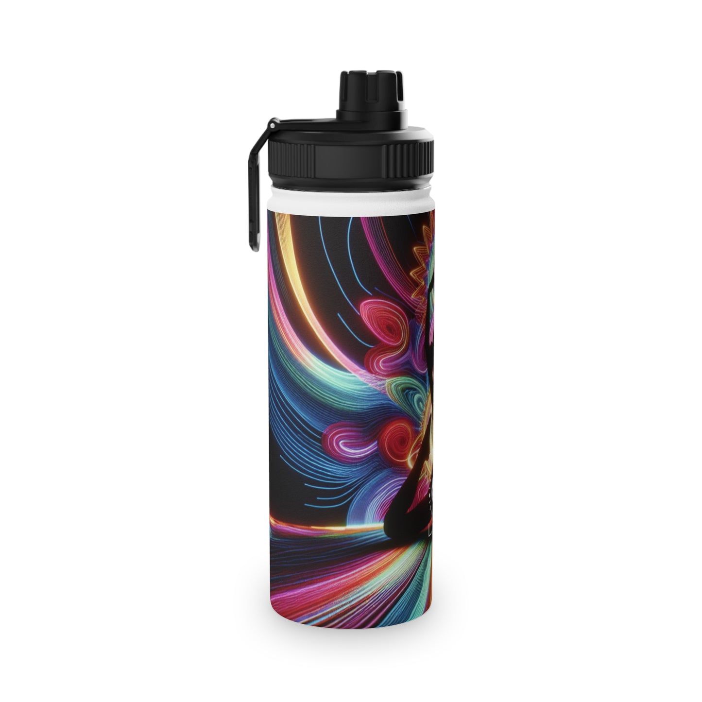 "Neon Zenith: Chromatic Balance" - Sports Water Bottle