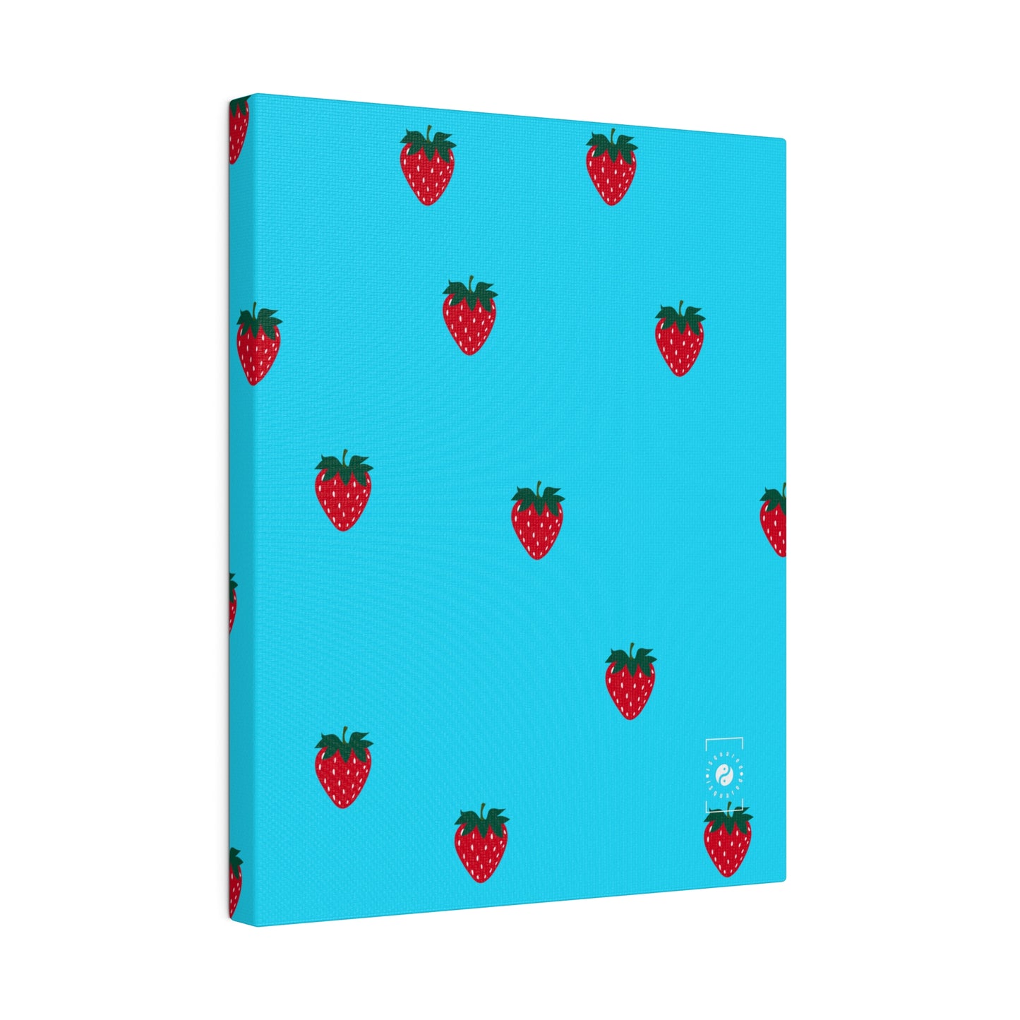 #22DEFF Light Blue + Strawberry - Art Print Canvas