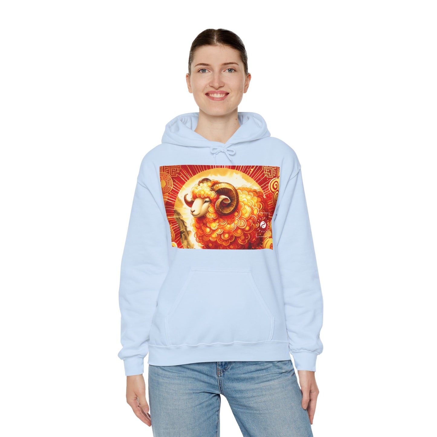 "Auspicious Gold of Divine Ewe: A Lunar New Year Revelry" - Hoodie