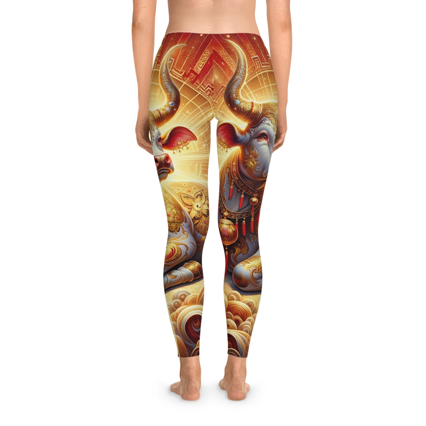 "Golden Euphoria: A Dance of the Divine Bovine" - Unisex Tights