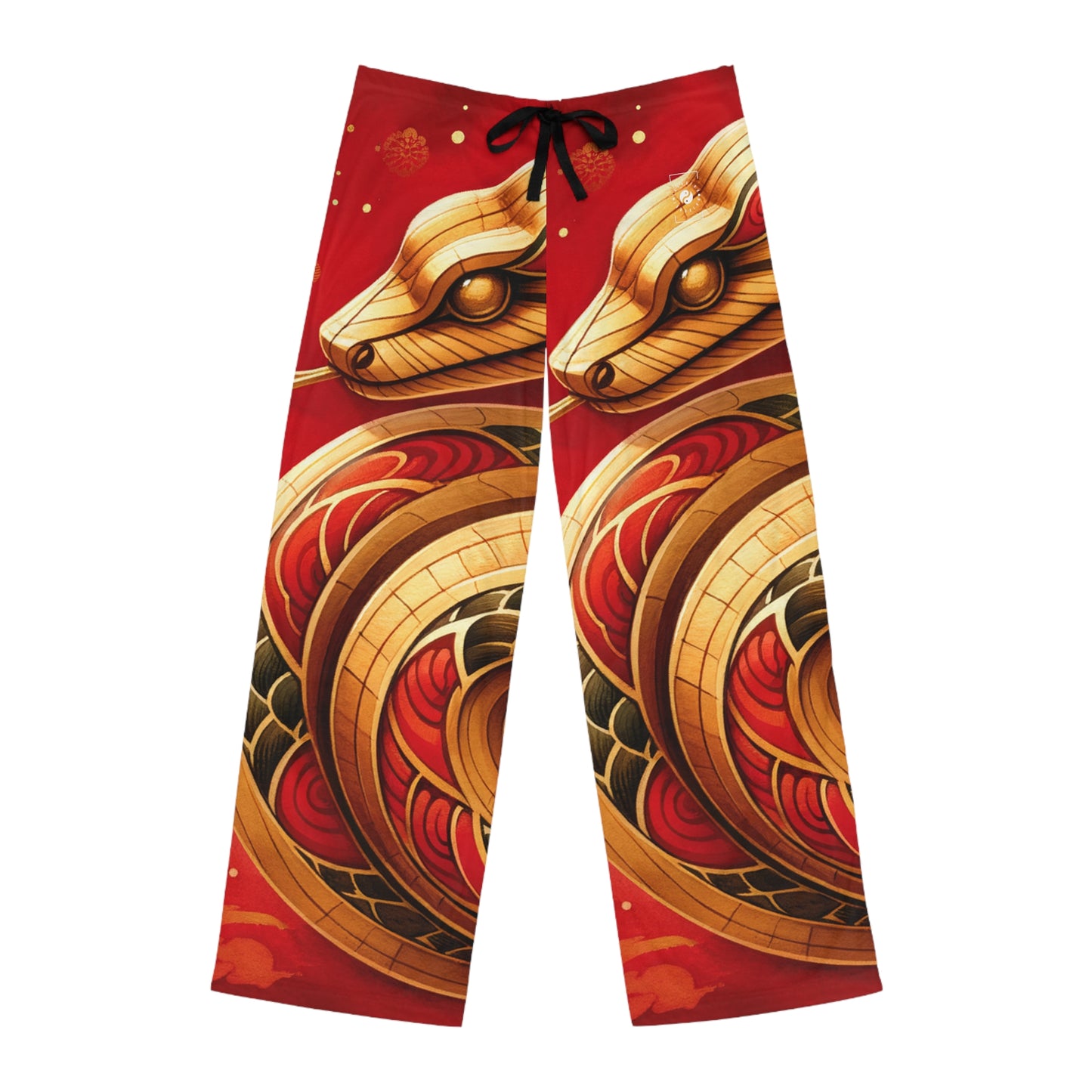 "Crimson Serenity: The Golden Snake" - men's Lounge Pants