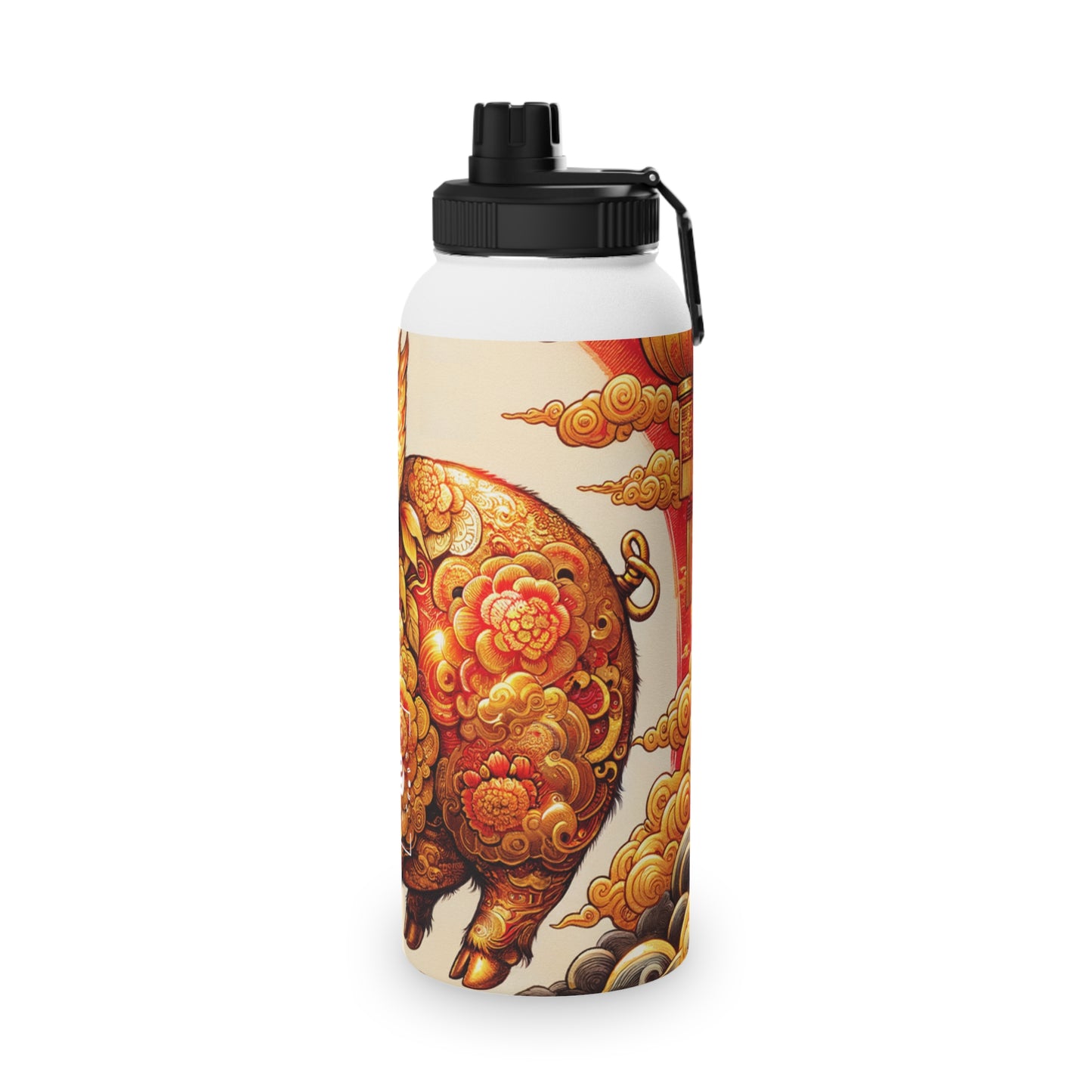 "Golden Prosperity: The Divine Swine Celebration" - Sports Water Bottle