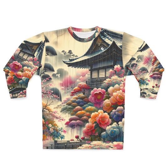 "Rain-drenched Sakura Spectrum" - Unisex Sweatshirt