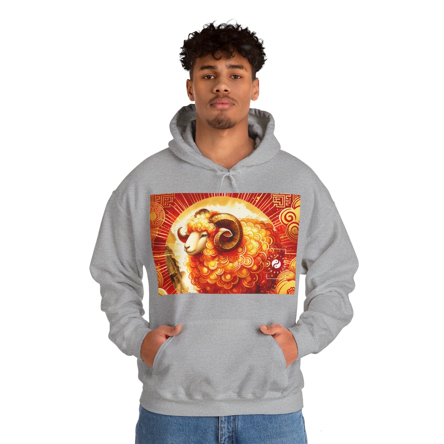 "Auspicious Gold of Divine Ewe: A Lunar New Year Revelry" - Hoodie