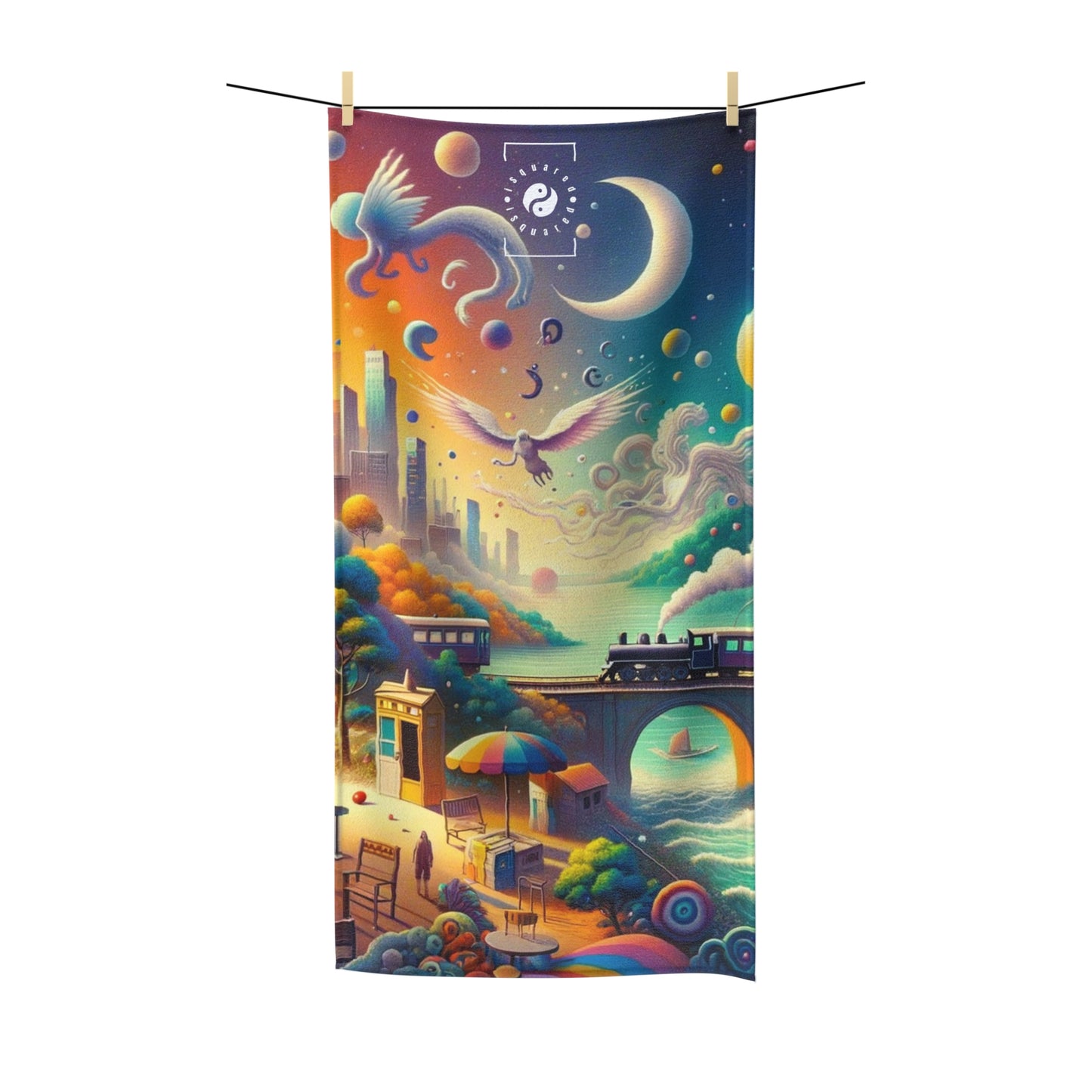 "Mirrors of Metaphor: A Murakami Odyssey" - All Purpose Yoga Towel