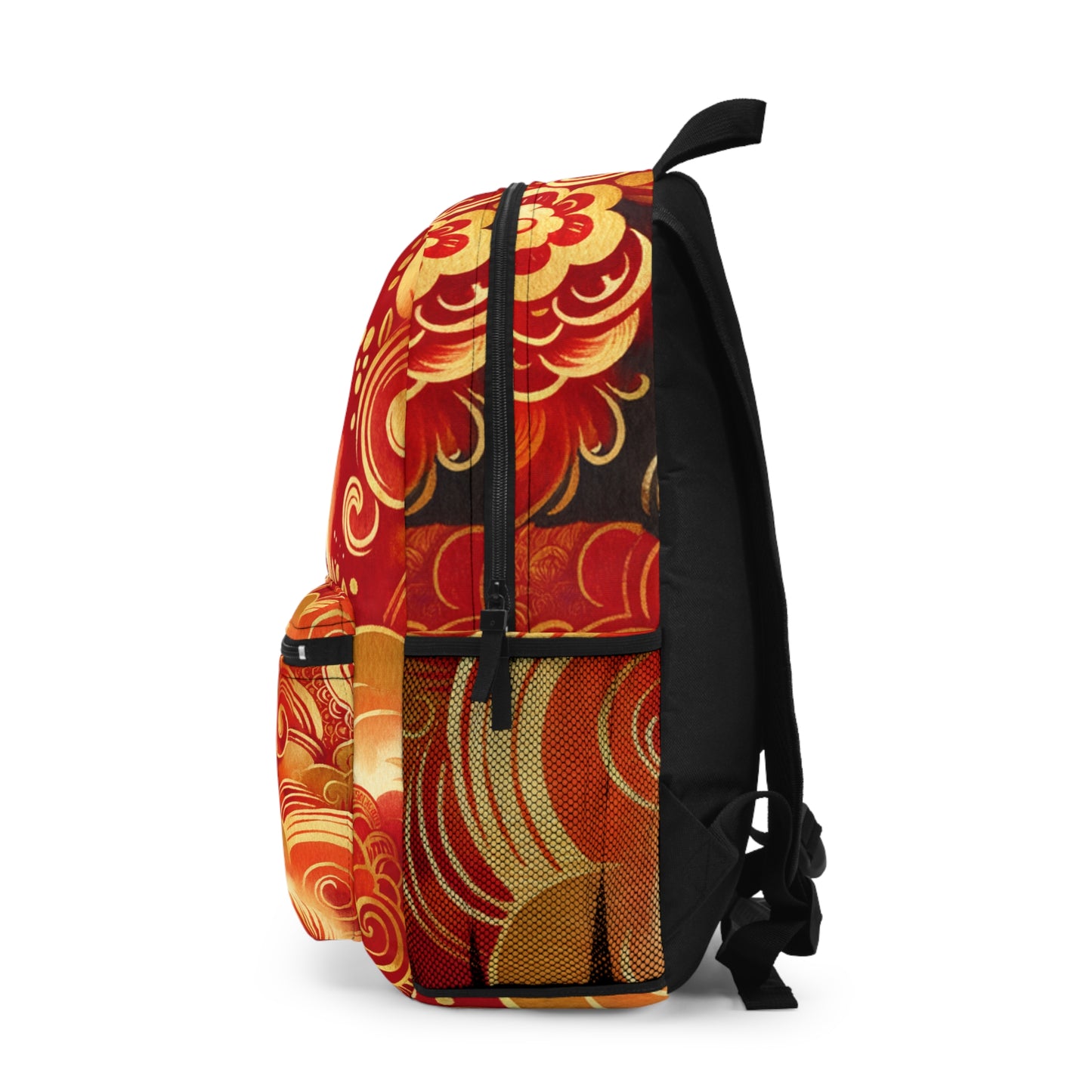 "Golden Canine Emissary on Crimson Tide: A Chinese New Year Odyssey" - Backpack