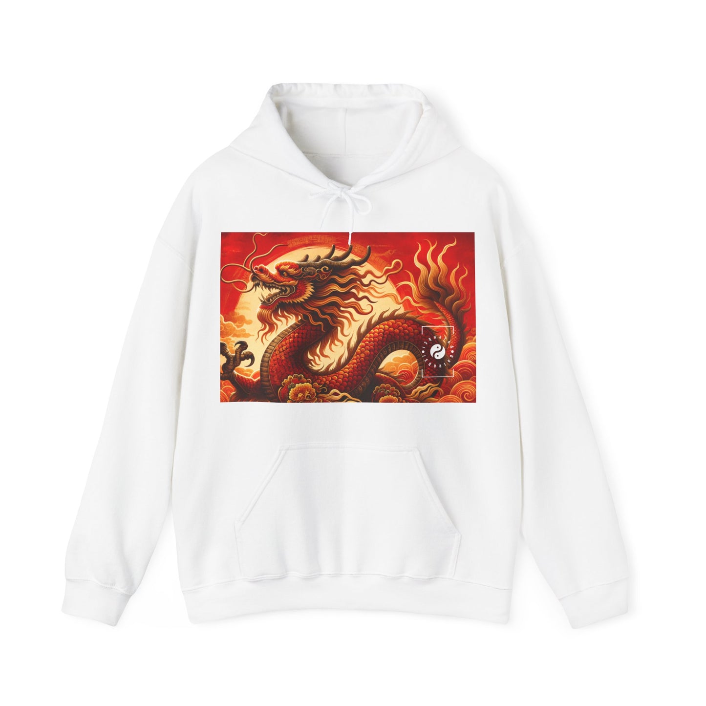 "Golden Dragon Dance in the Crimson Twilight" - Hoodie