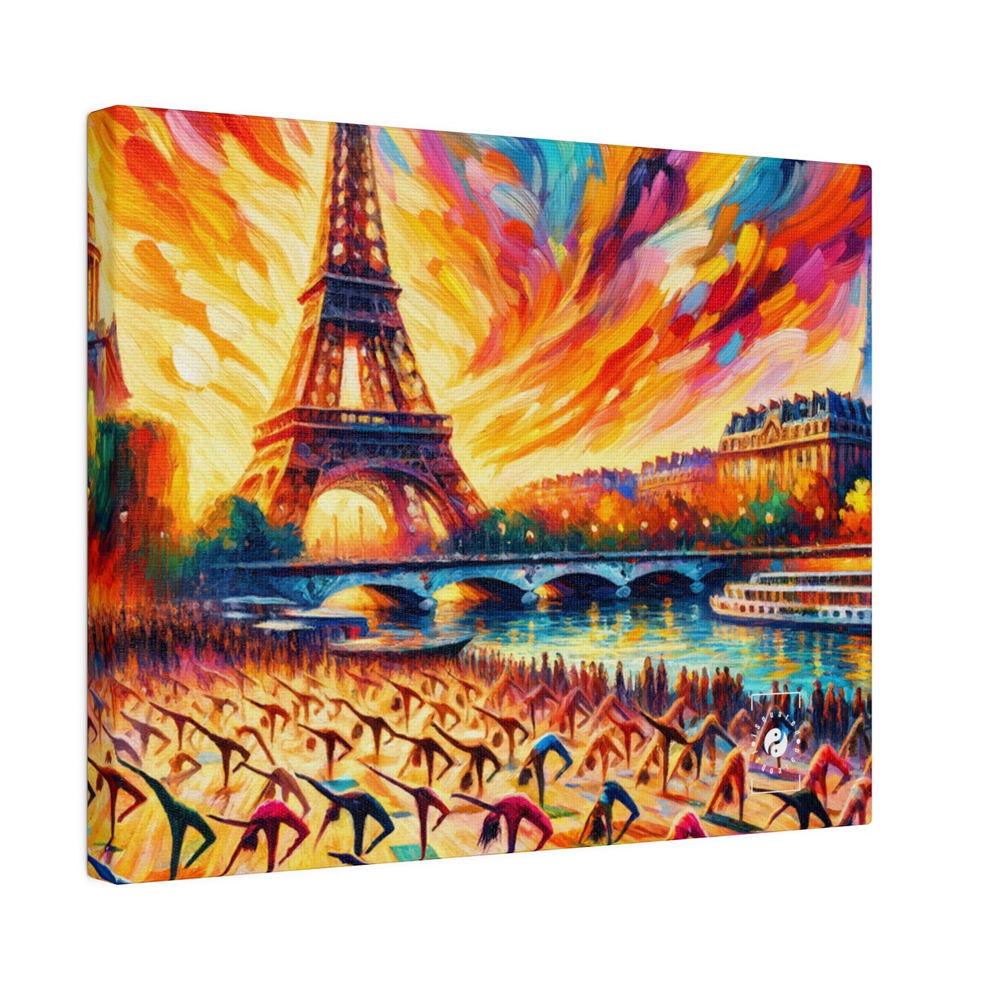 Parisian Yoga Chic - Art Print Canvas