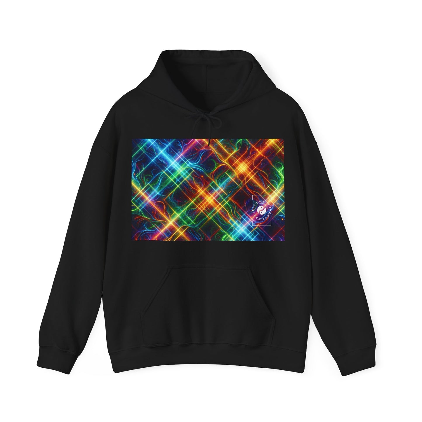 "Neon Plaid Luminosity Matrix" - Hoodie