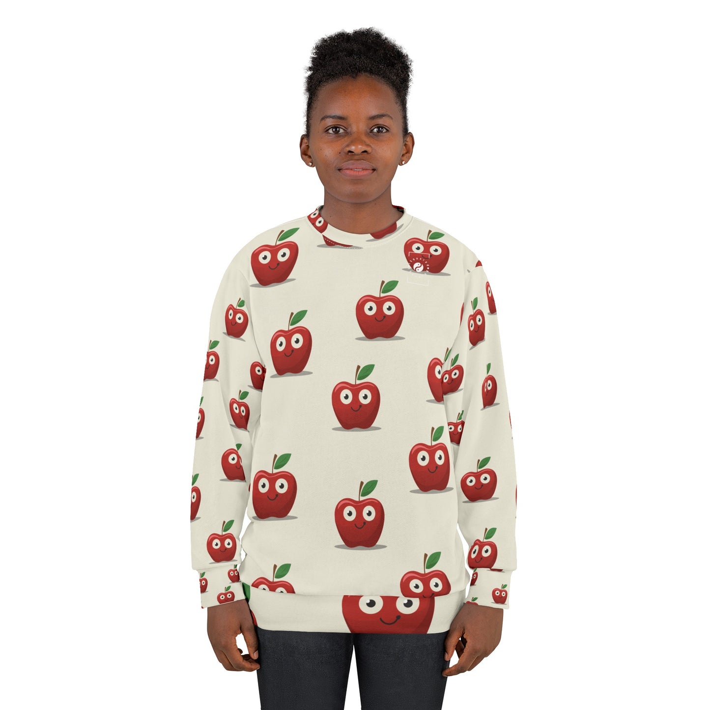 #E9E7DA Ivoire + Pomme - Sweat-shirt unisexe