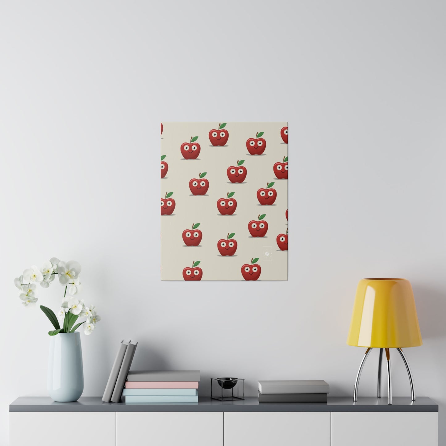 #E9E7DA Ivory + Apple - Art Print Canvas