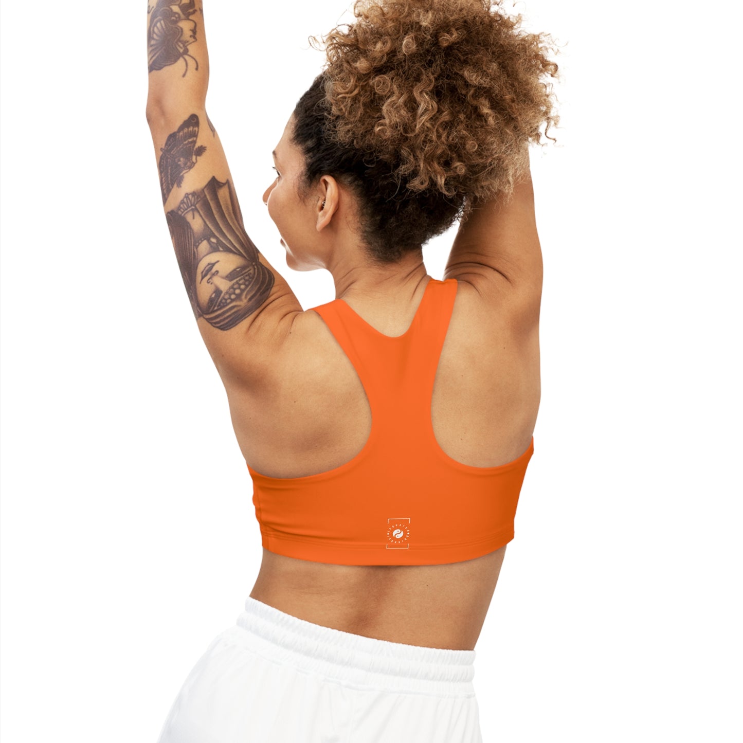 Neon Orange #FF6700 - Seamless Sports Bra