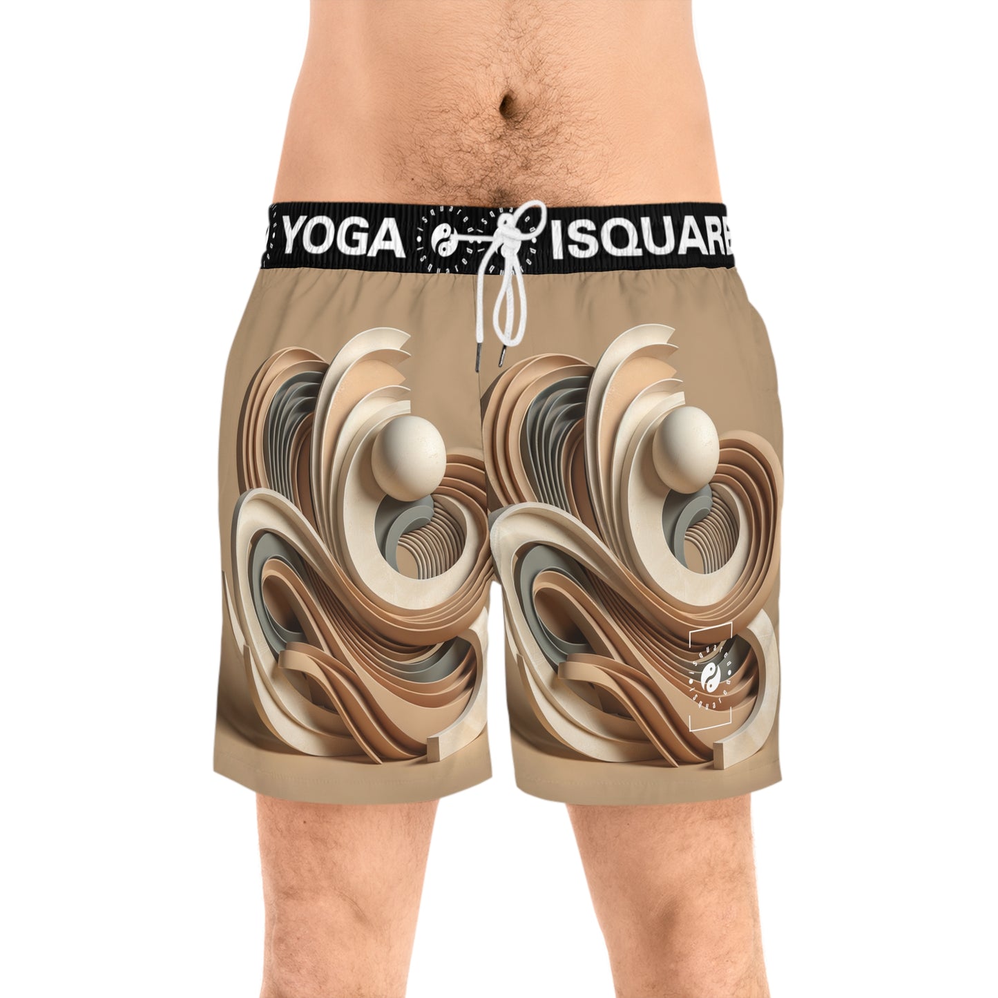 "Hepworth Hues: An Earth Tone Symphony" - Swim Shorts (Mid-Length) for Men