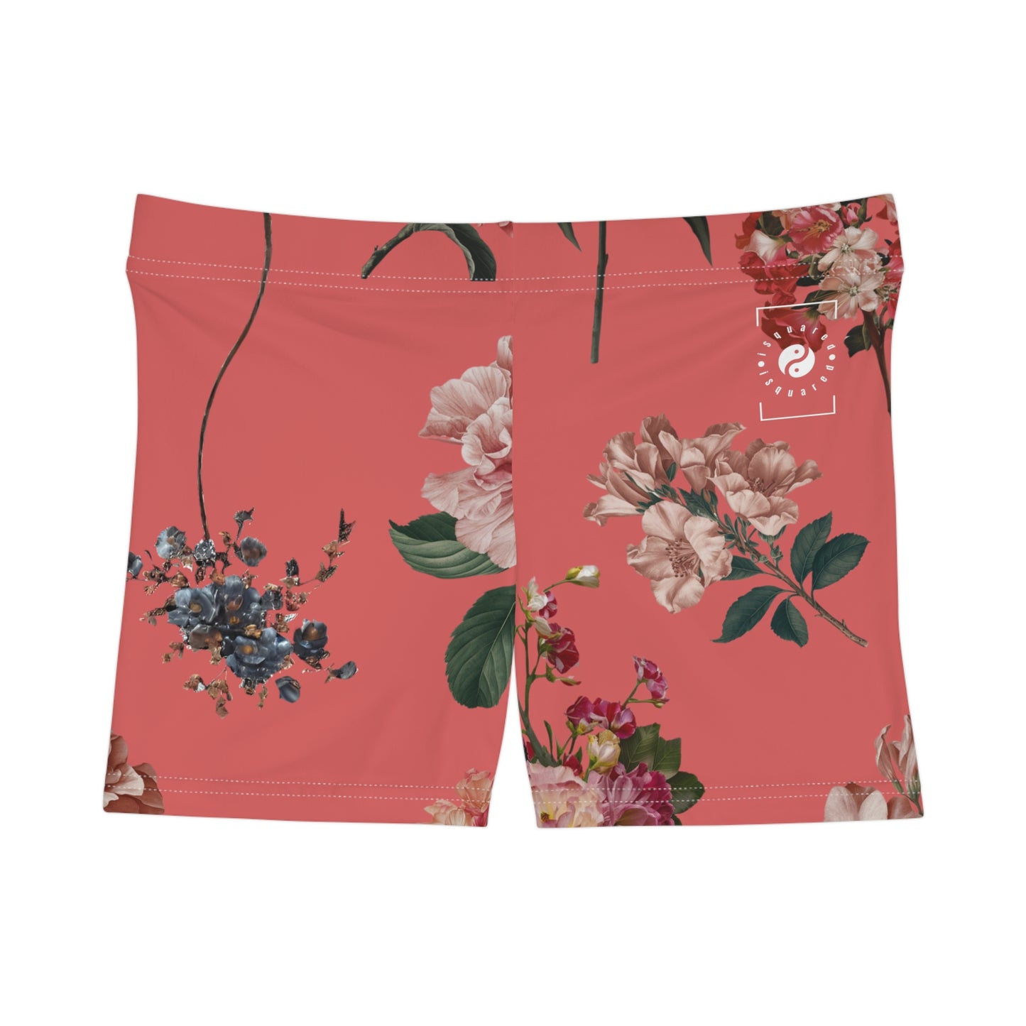 Botanicals on Coral - Mini Hot Yoga Short