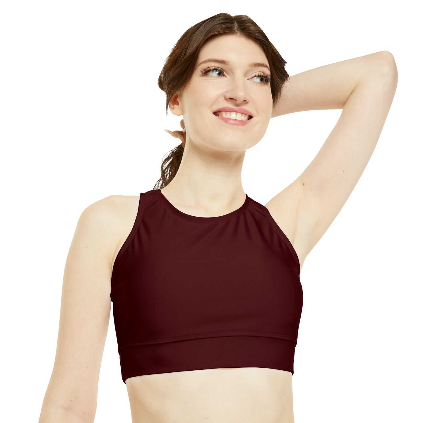 Lipstick Red - High Neck Crop Top