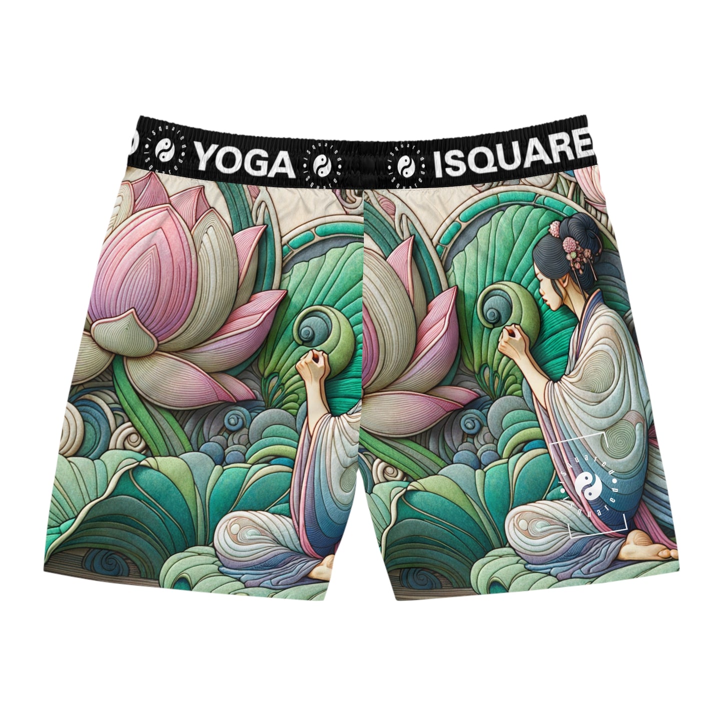 "Lotus Echo Serenity" - Swim Shorts (Mid-Length) for Men