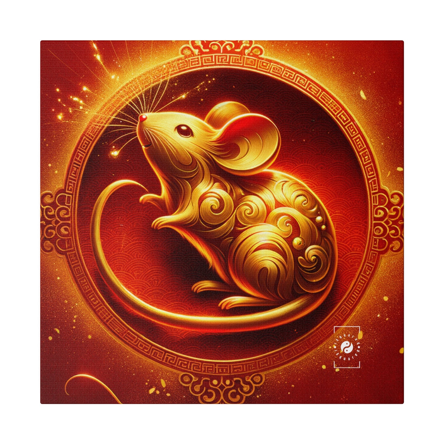 "Golden Emissary: A Lunar New Year's Tribute" - Art Print Canvas