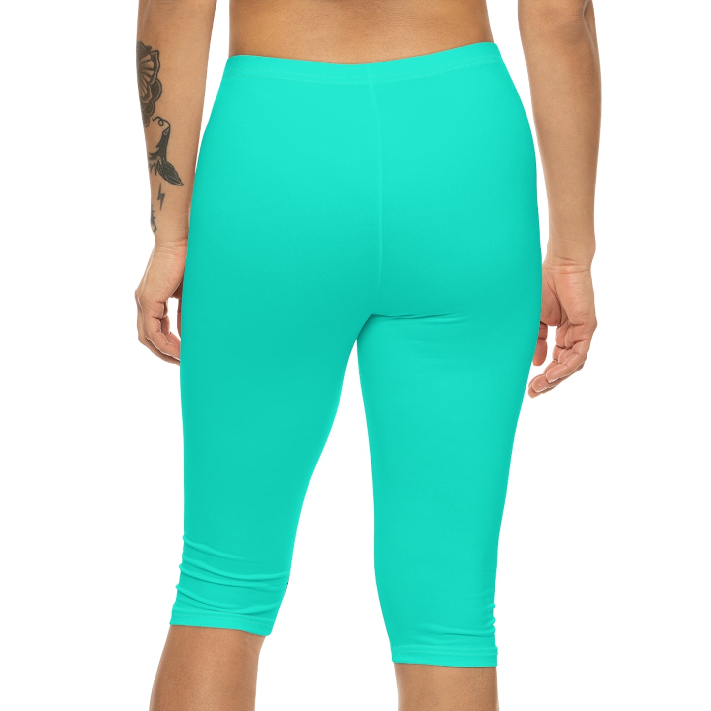 Neon Teal #11ffe3 - Capri Shorts