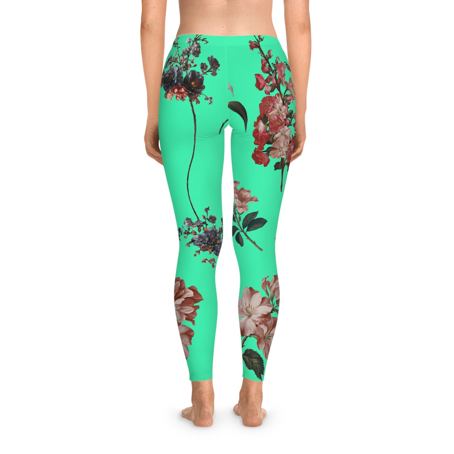 Botanicals on Turquoise - Unisex Tights