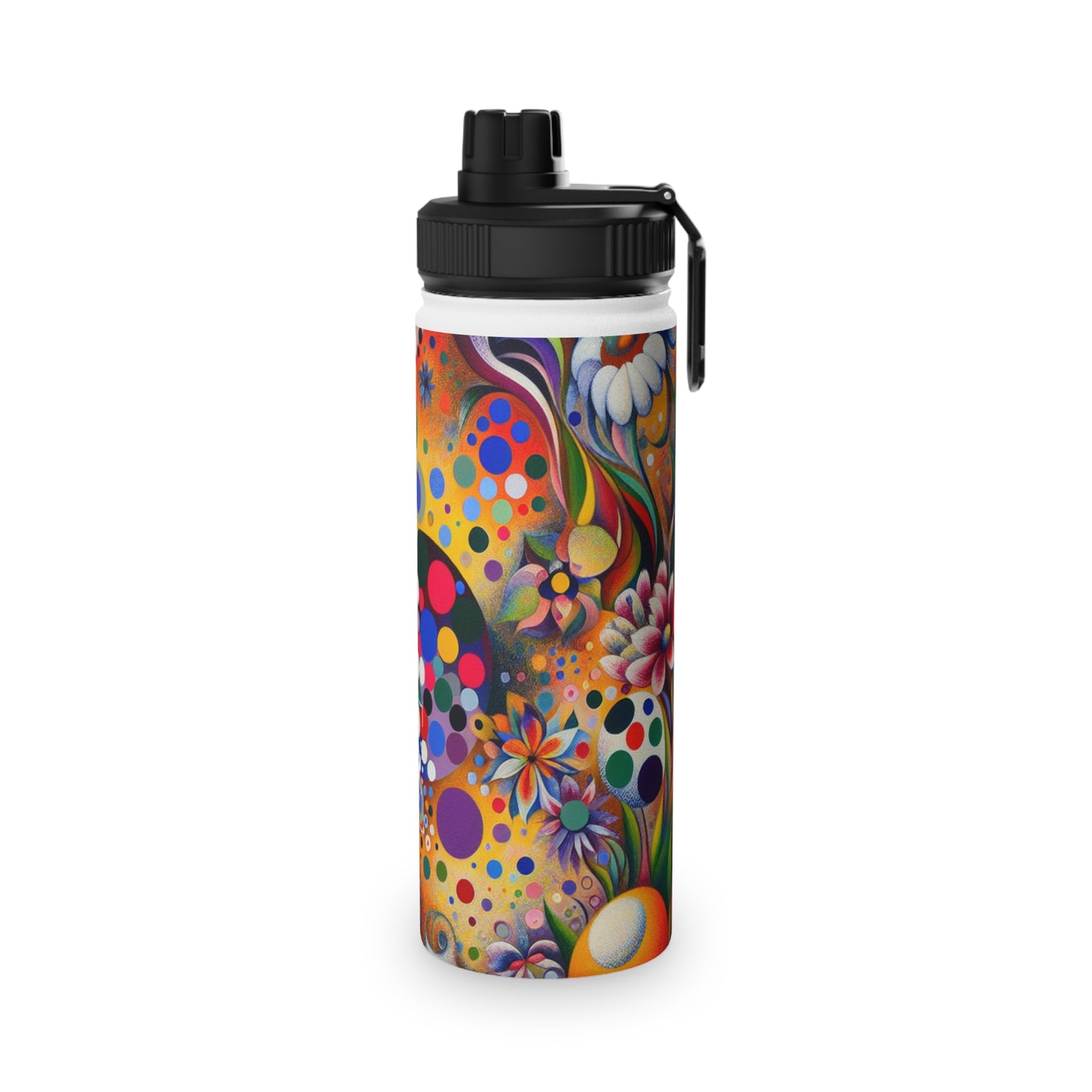 "Polka Petals in Yogic Surrealism: An Artistic Salute to Kusama and Kahlo" - Sports Water Bottle