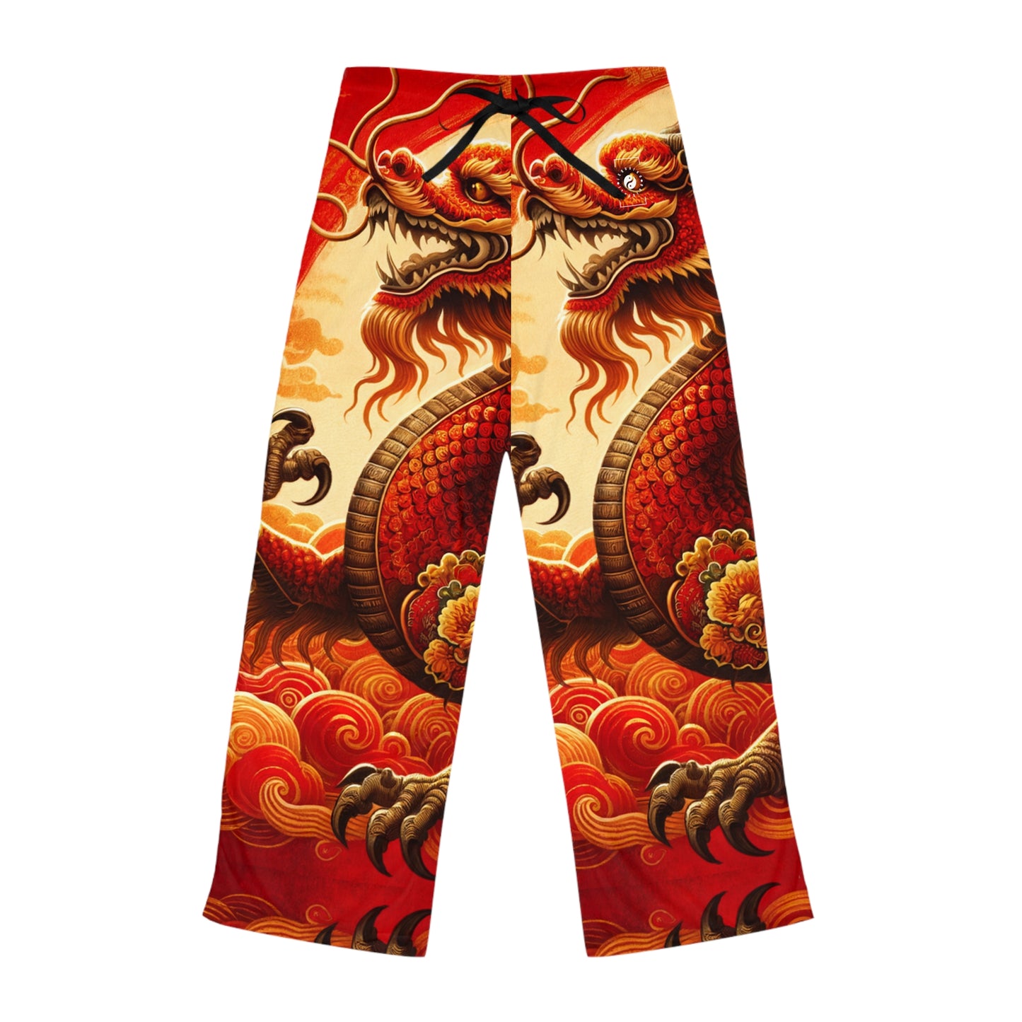 "Golden Dragon Dance in the Crimson Twilight" - Women lounge pants