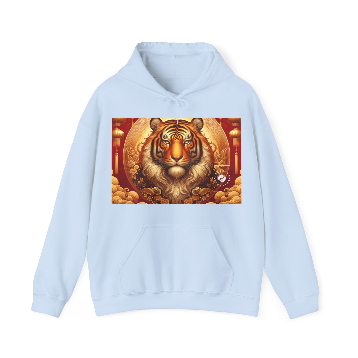 "Majesté dorée : Ascension du Tigre Lunaire" - Sweat à capuche 