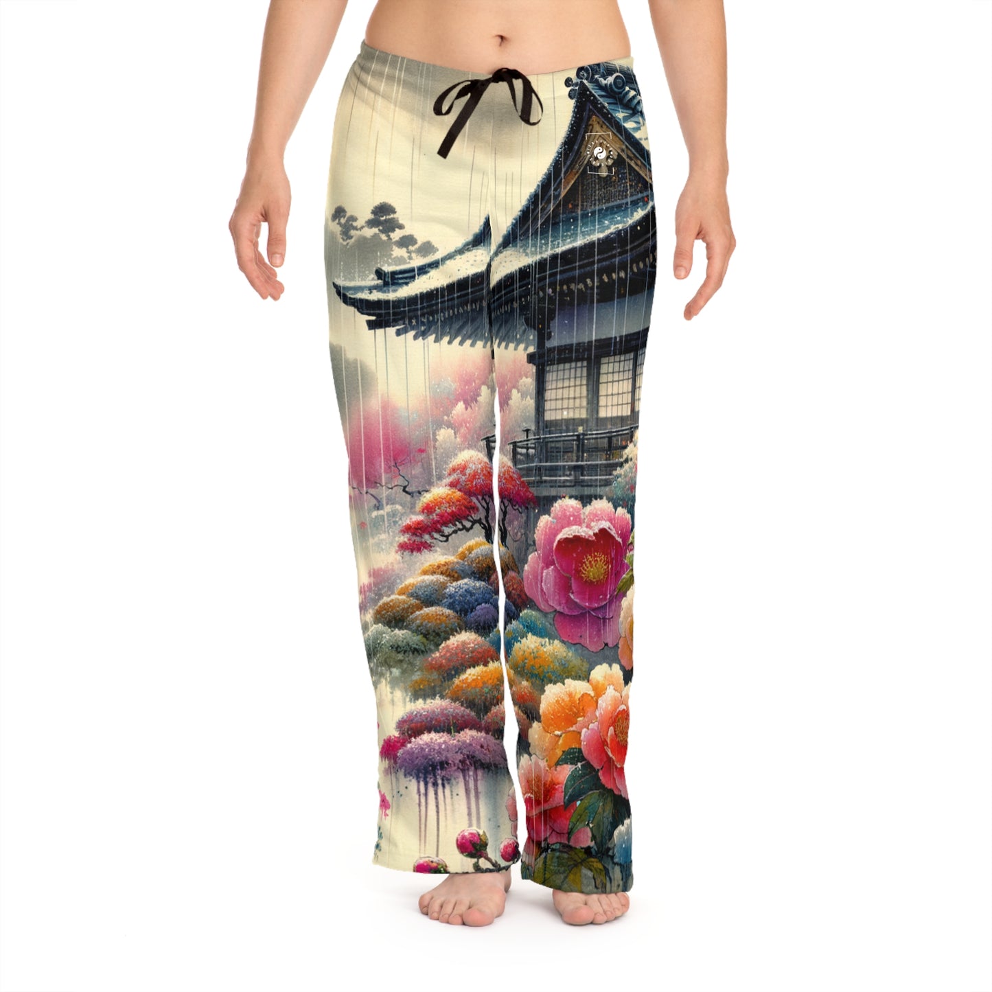 "Rain-drenched Sakura Spectrum" - Women lounge pants