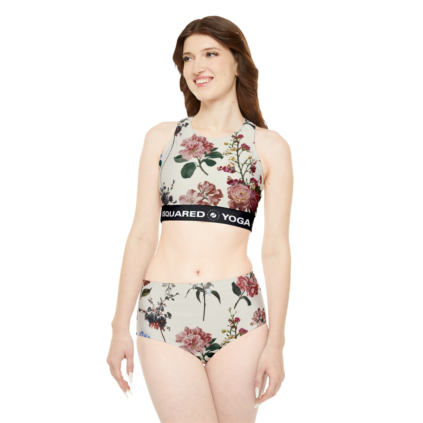 Botanicals on Beige - Hot Yoga Bikini Set