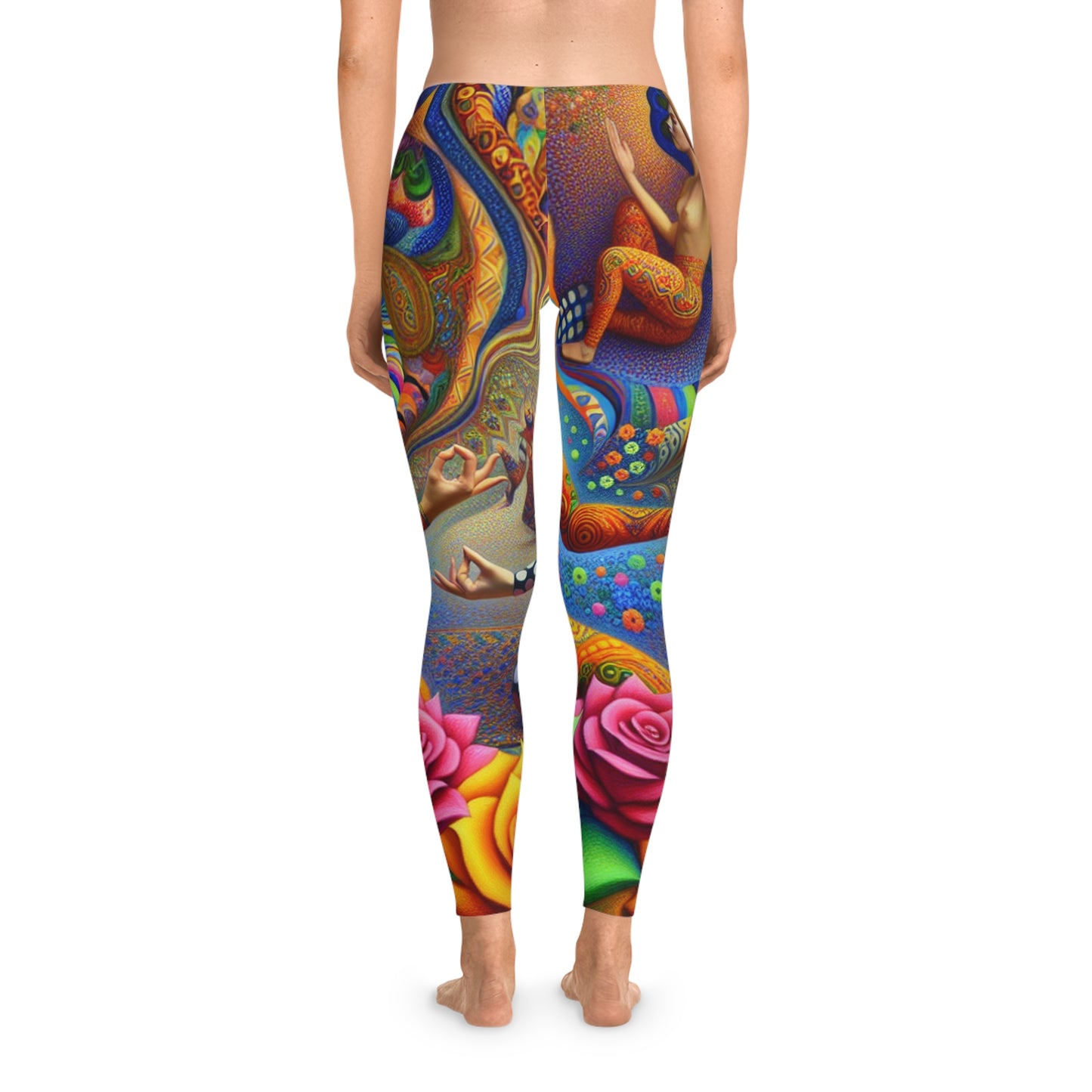 "Kahlo-Kusama Blossom Asanas: A Surreal Yoga Symphony" - Unisex Tights