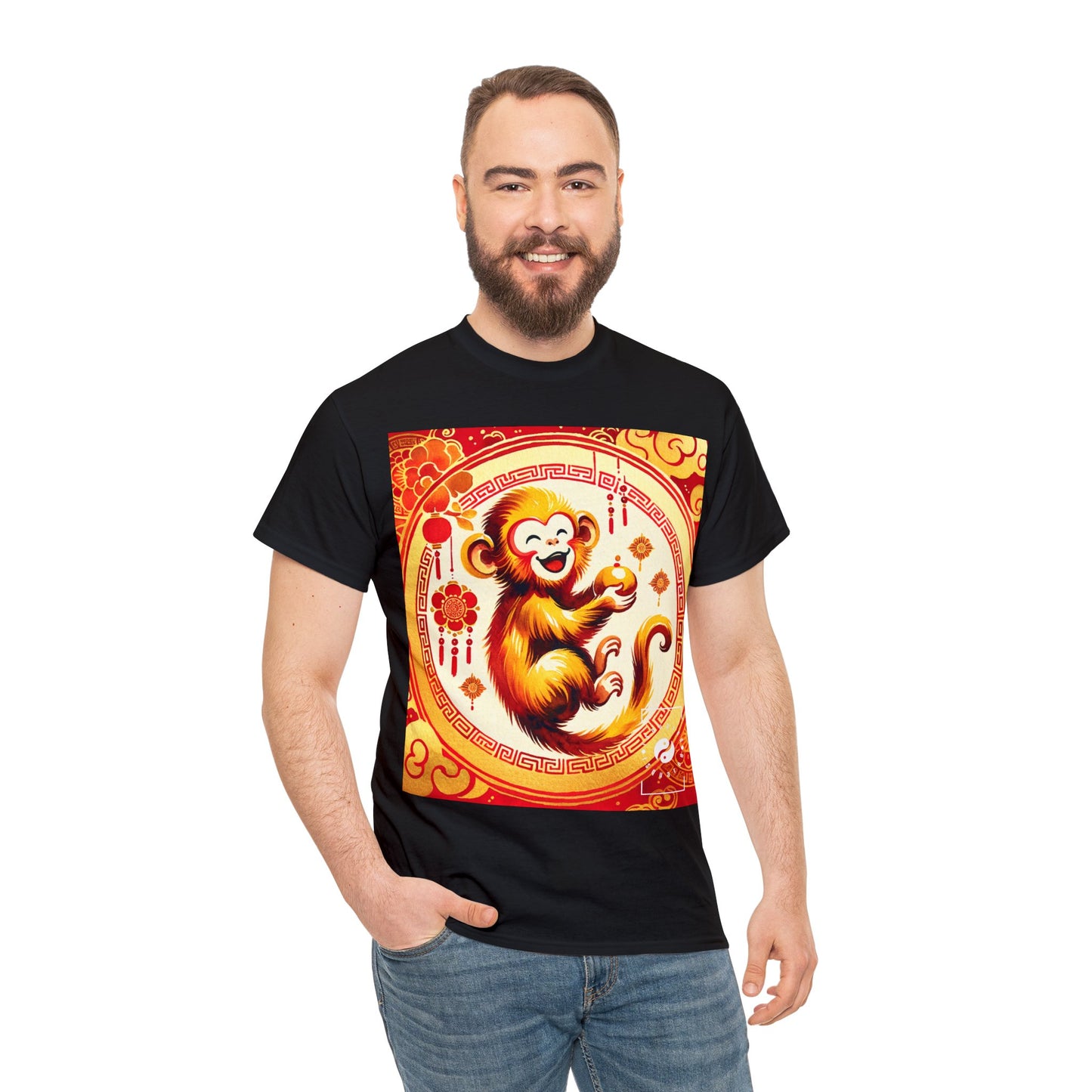 "Golden Simian Serenity in Scarlet Radiance" - Heavy T