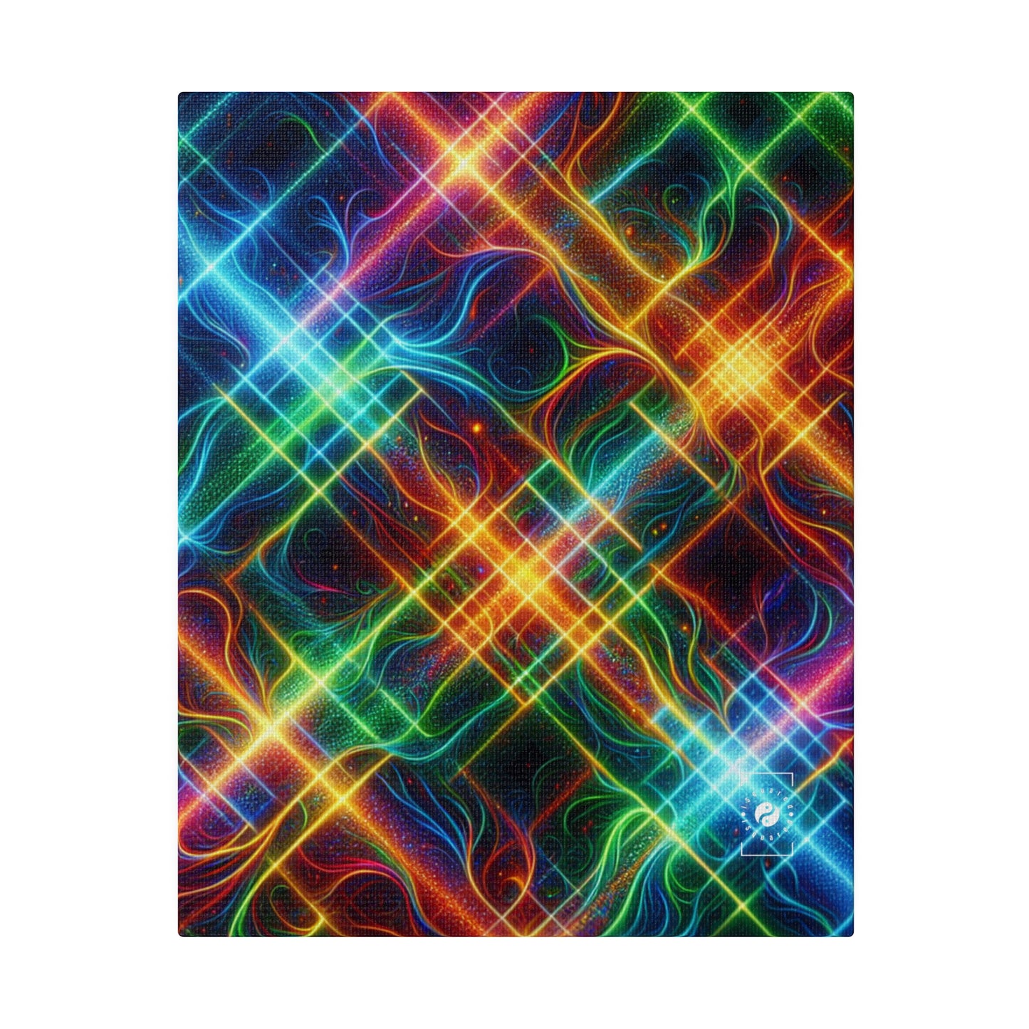 "Neon Plaid Luminosity Matrix" - Art Print Canvas