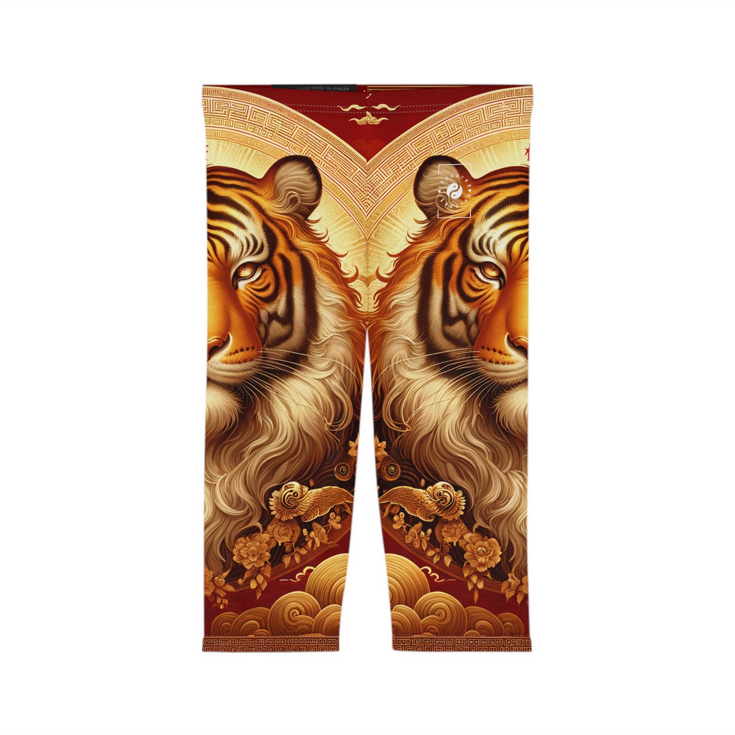 "Golden Majesty: Ascension of the Lunar Tiger" - Capri Shorts