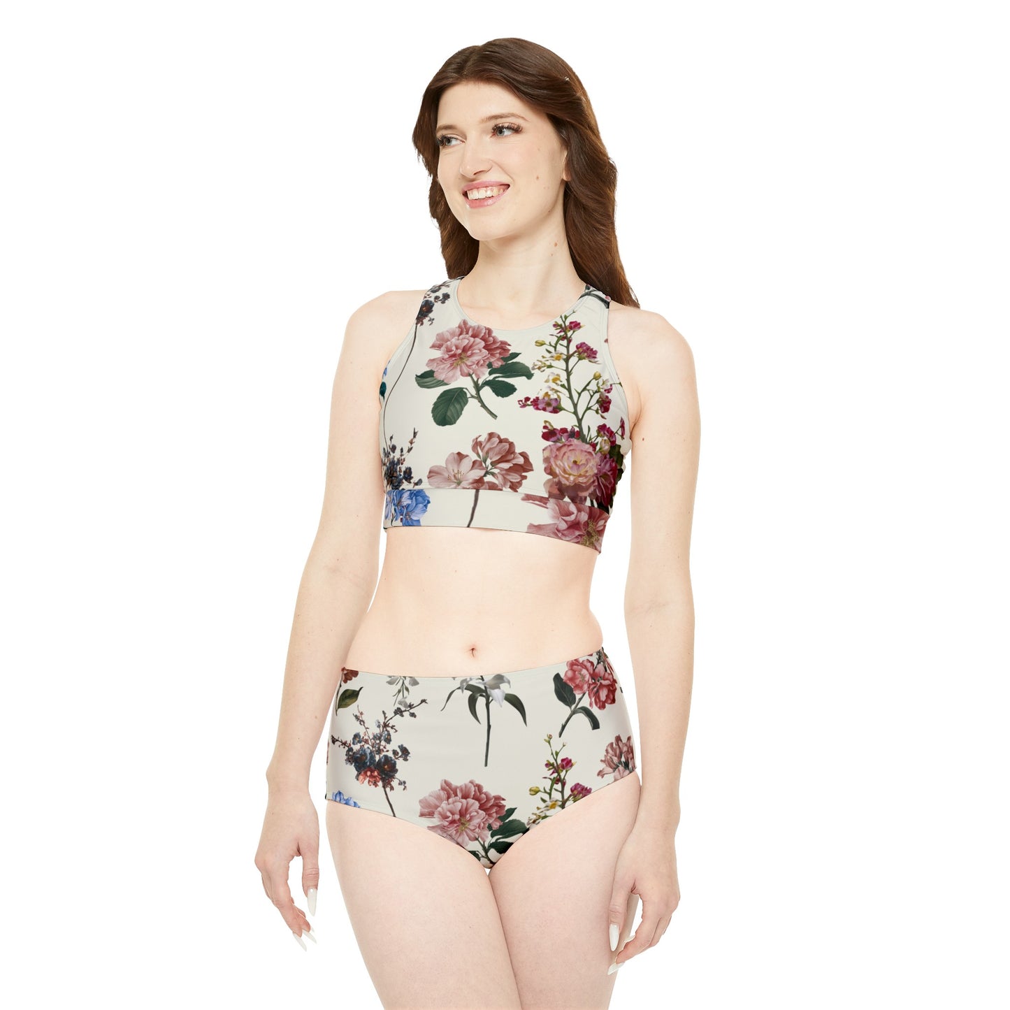 Botanicals on Beige - Hot Yoga Bikini Set