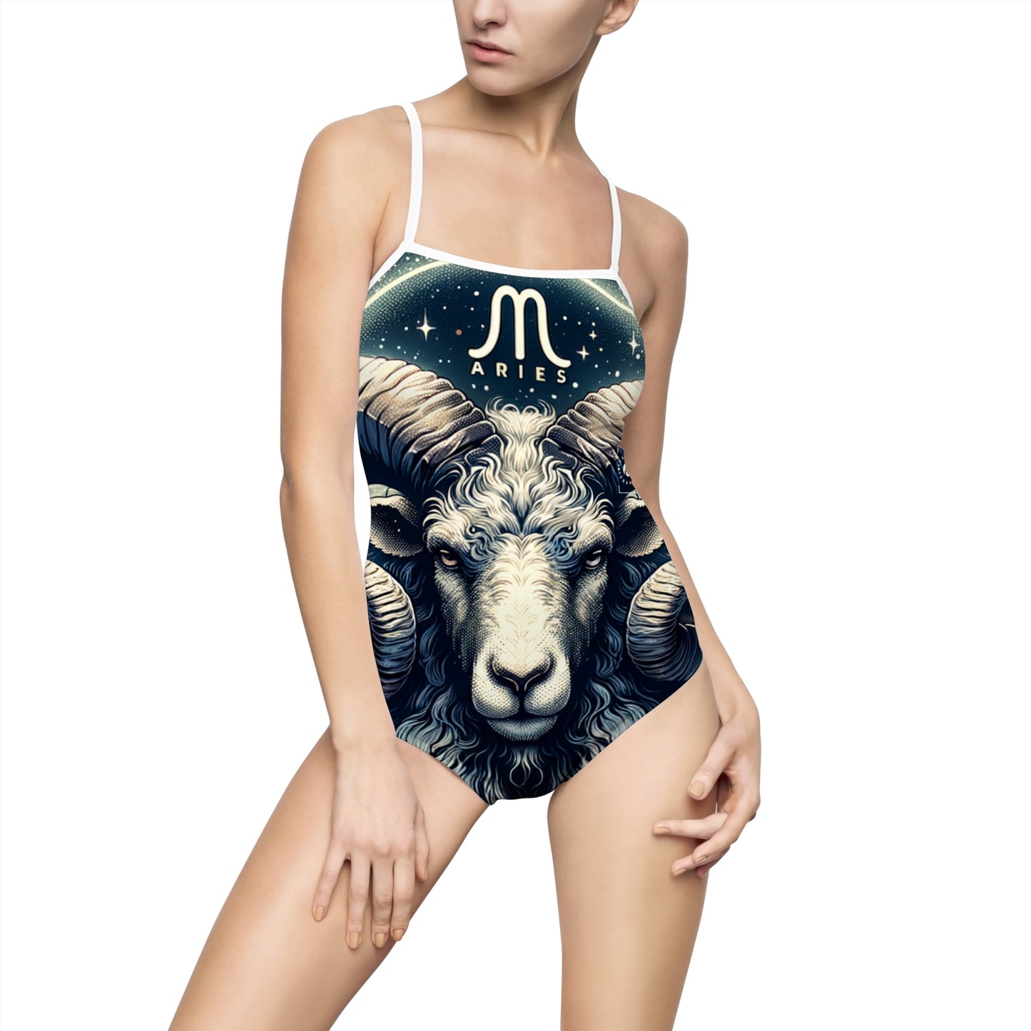 "Celestial Ram Ascendant" - Openback Swimsuit