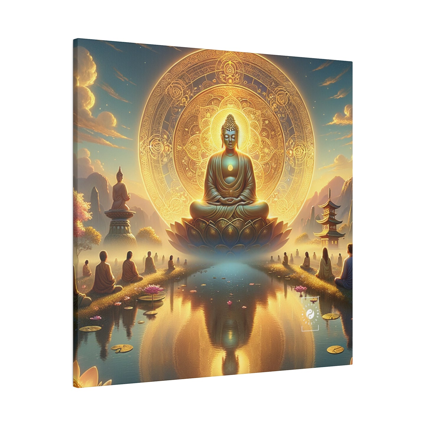 "Serenity in Transience: Illuminations of the Heart Sutra" - Art Print Canvas