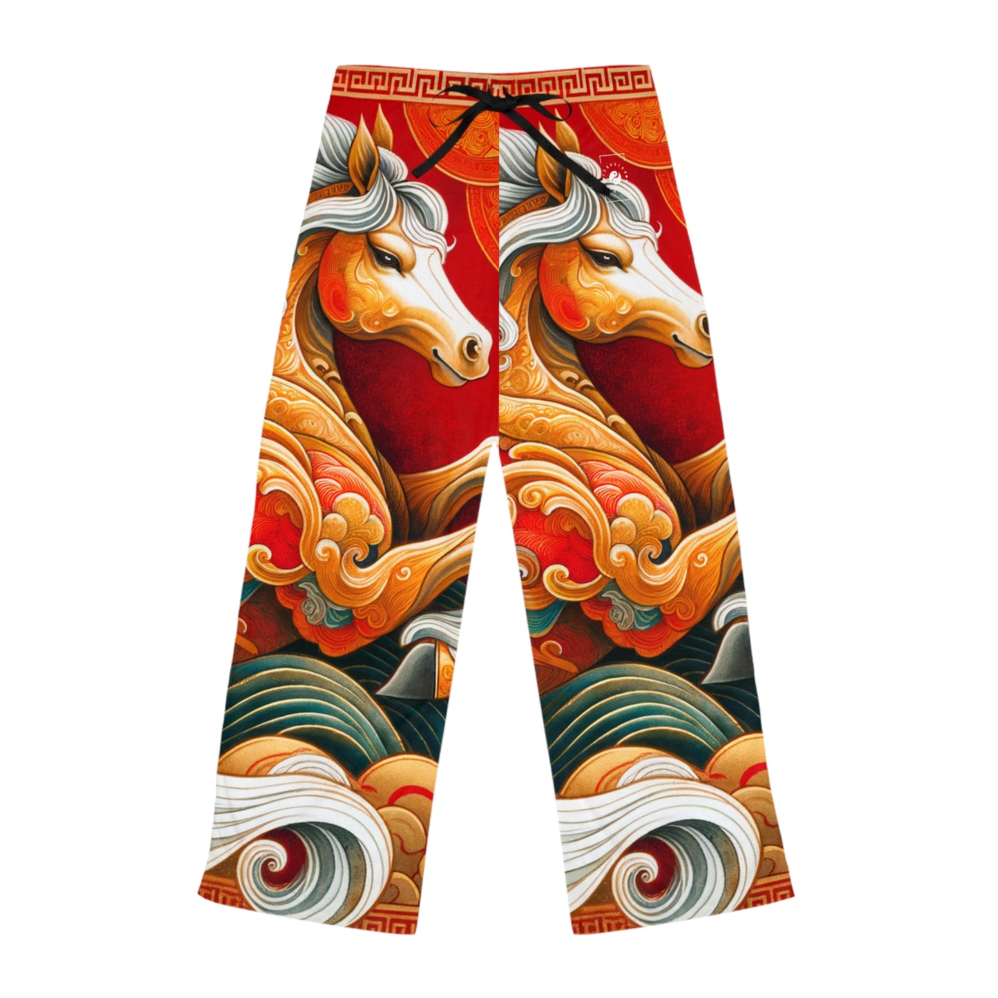 "Gold Gallop on Vermilion Vista: A Lunar New Year’s Ode" - Women lounge pants