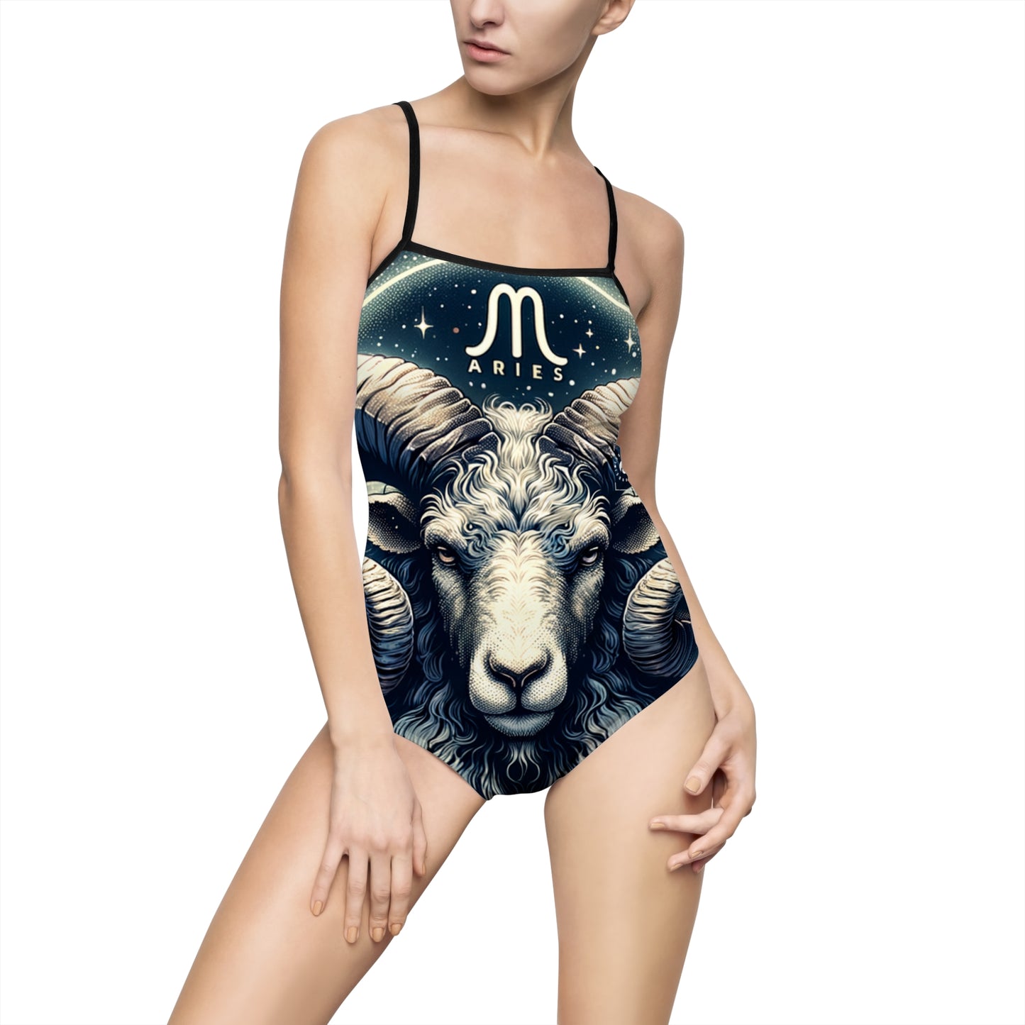 "Celestial Ram Ascendant" - Openback Swimsuit