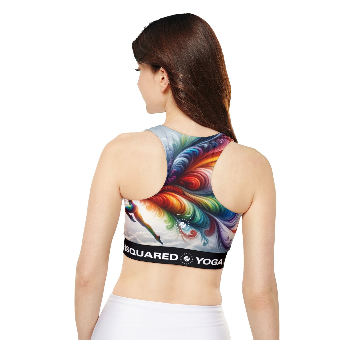 "Yogini's Rainbow Flight" - Lined & Padded Sports Bra