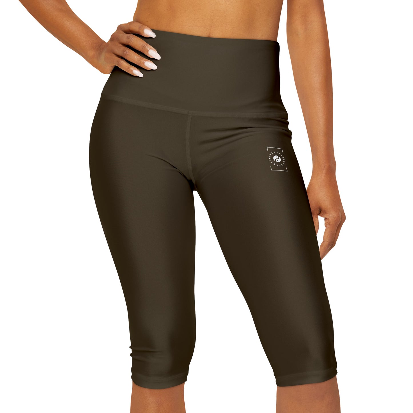 Earthy Brown - High Waisted Capri Leggings